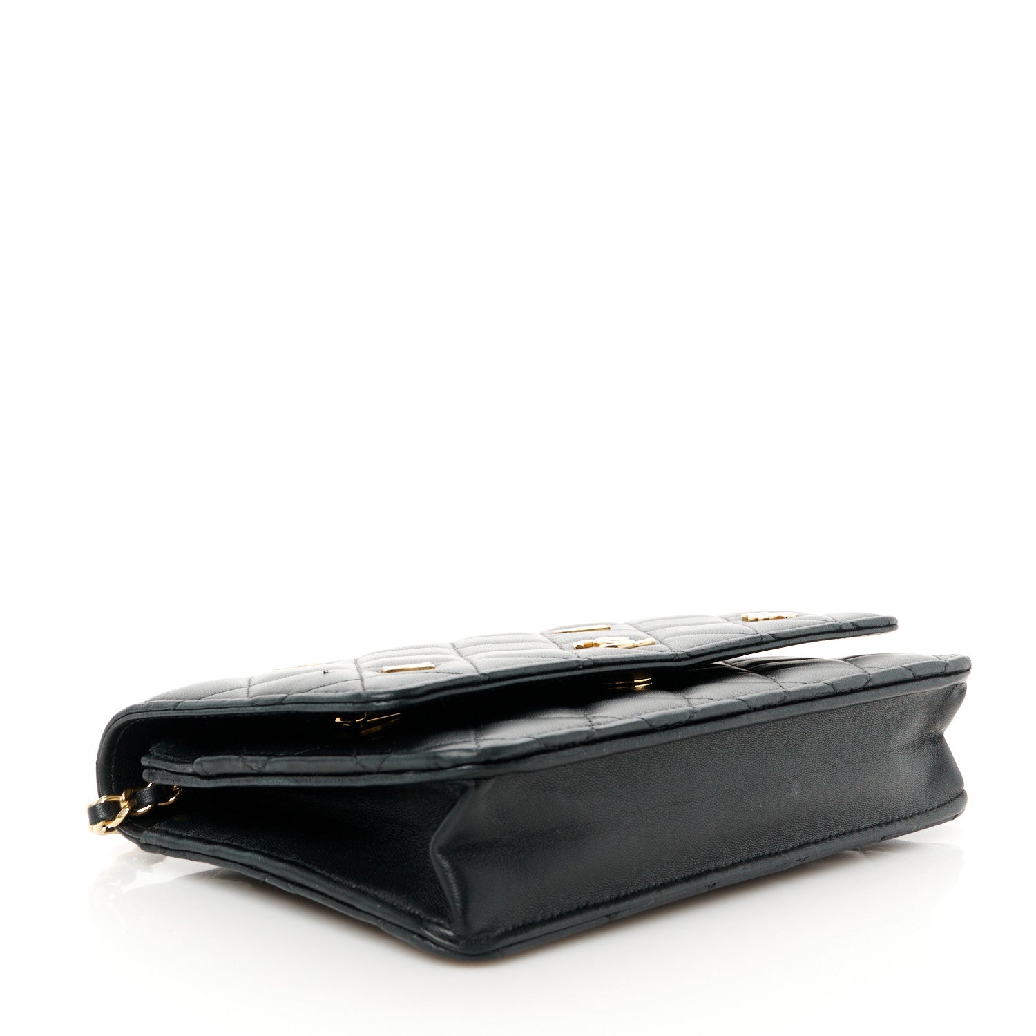 Chanel Lambskin Quilted Enamel Coco Casino Wallet On Chain WOC Black 4 of 12