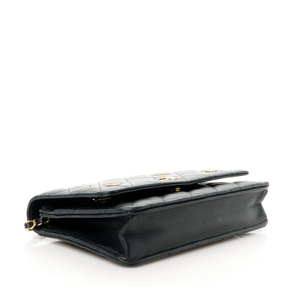 Chanel Lambskin Quilted Enamel Coco Casino Wallet On Chain WOC Black 4 of 12