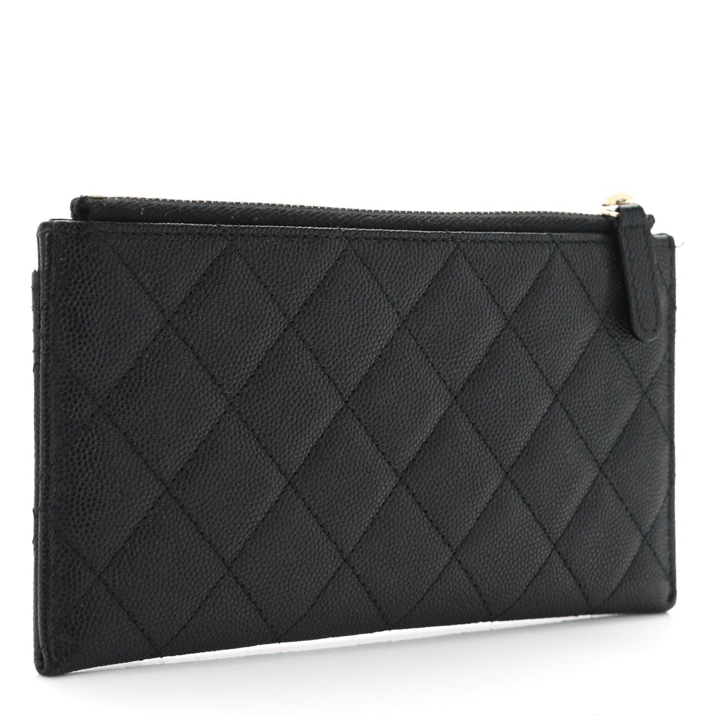 Caviar Quilted Classic Zip Boy Pouch Black