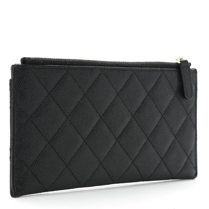 Chanel Caviar Quilted Classic Zip Boy Pouch Black 2 of 13