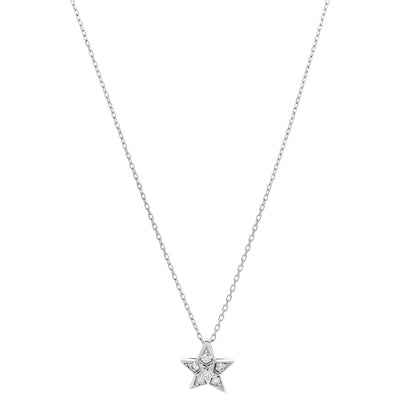 Chanel 18K White Gold Diamond Small Comete Geode Pendant Necklace 1 of 6