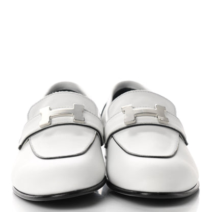 Hermes Calfskin Womens Paris Loafers 36.5 White 2 of 9