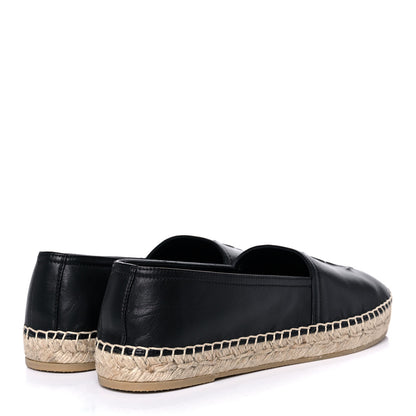 Saint Laurent Lambskin Monogram Espadrilles 38.5 Black 4 of 9