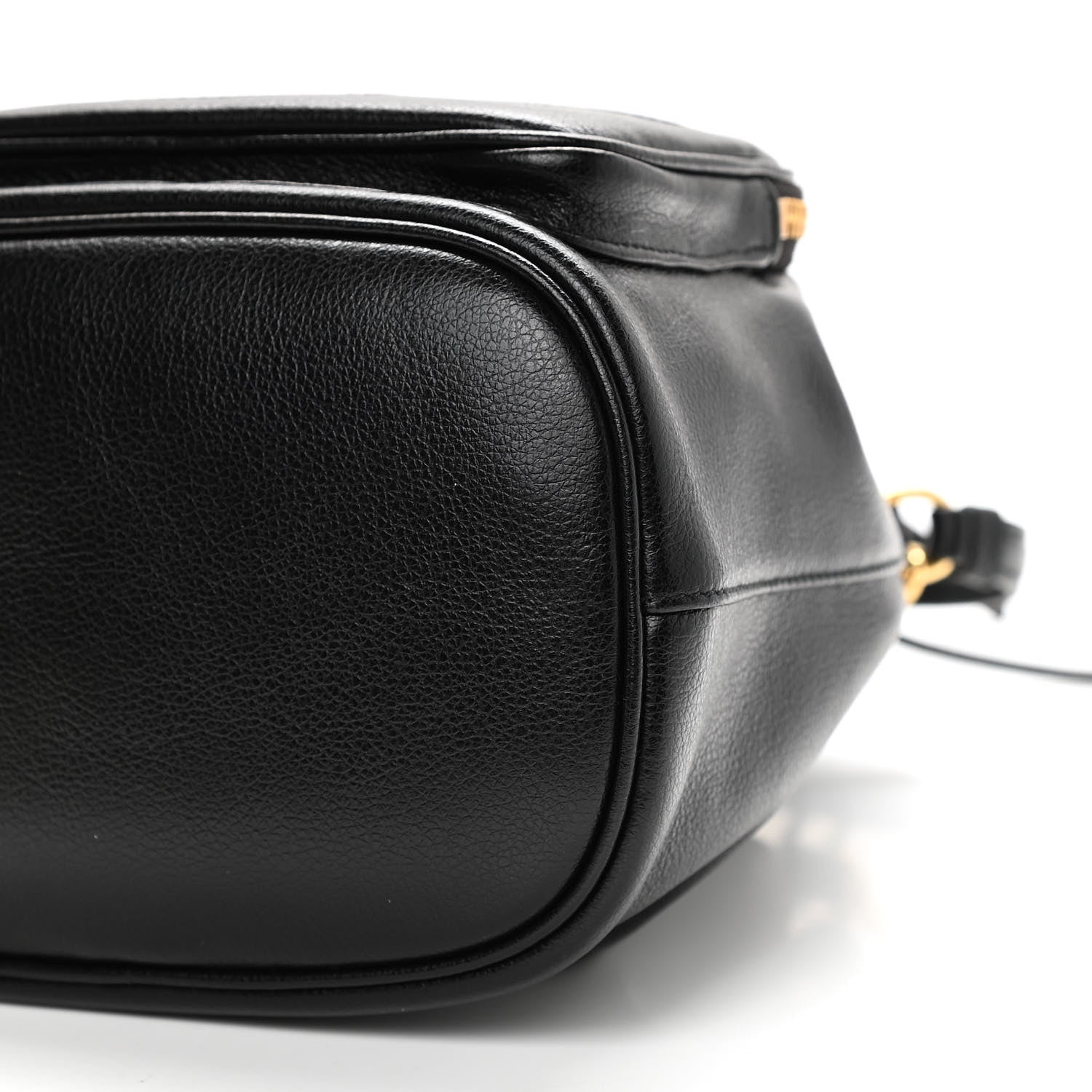 Prada Glace Calfskin Embossed Secchiello Bucket Bag Black 9 of 9