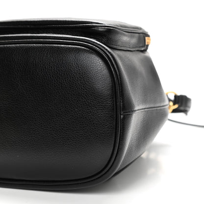 Prada Glace Calfskin Embossed Secchiello Bucket Bag Black 9 of 9