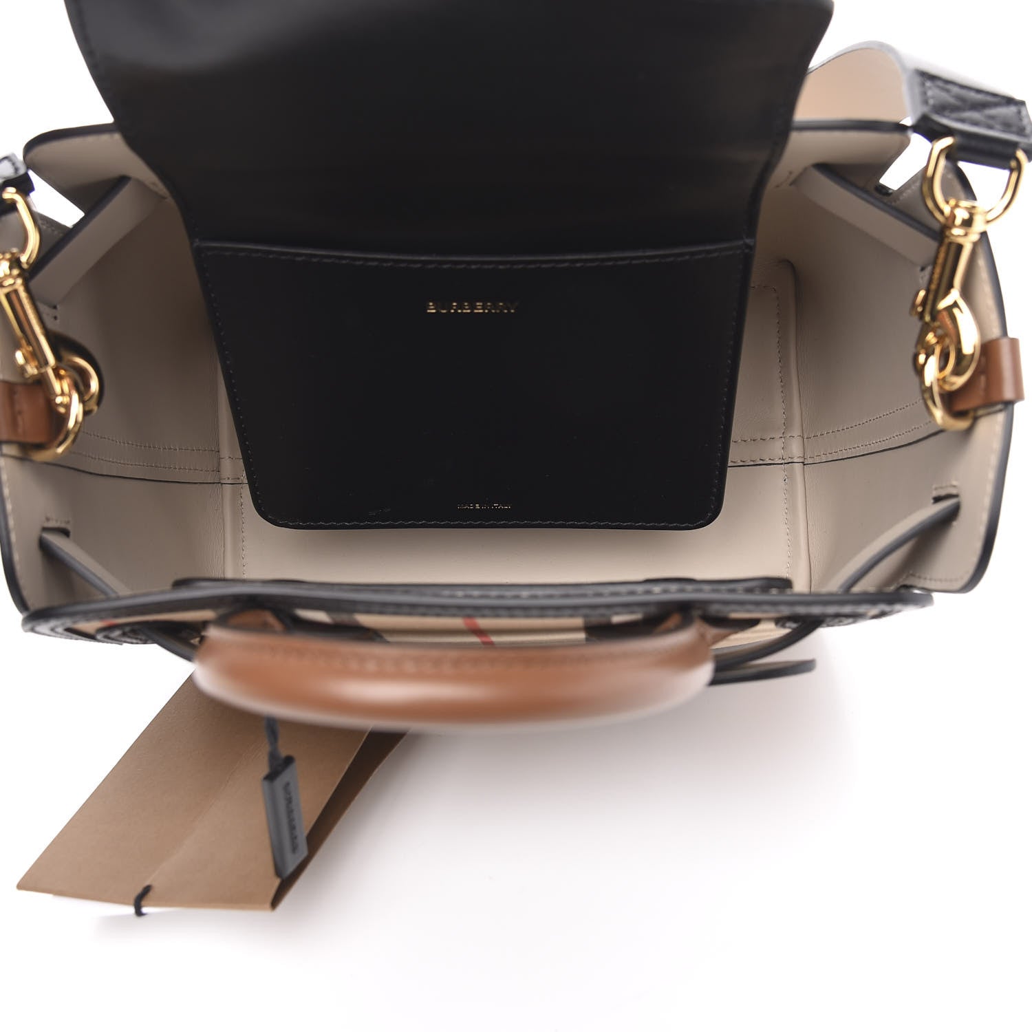 Burberry Calfskin Vintage Check Triple Stud Mini Belt Bag Archive Beige 5 of 10