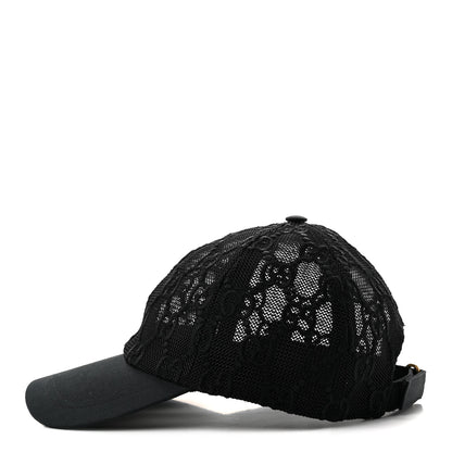 Gucci Mesh GG Monogram Shivali Baseball Hat S Black 6 of 9