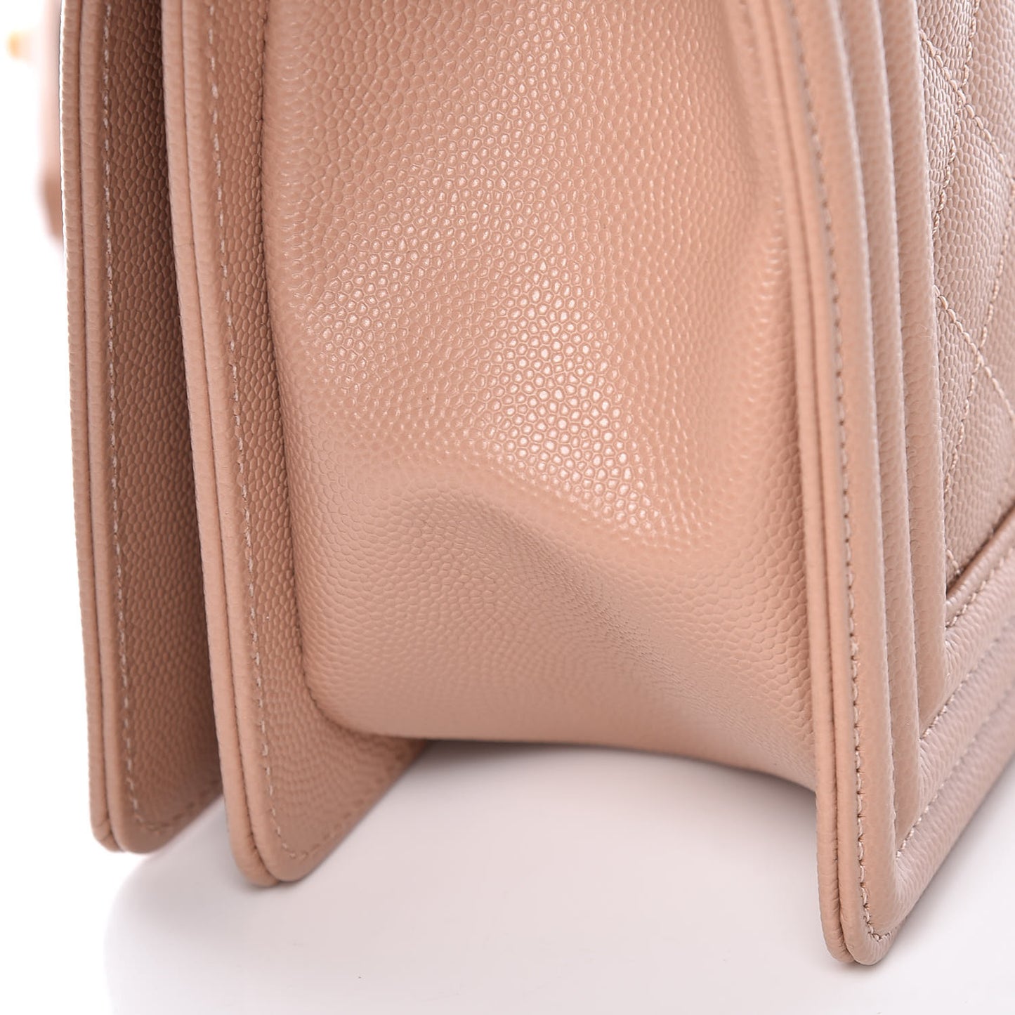 Caviar Quilted Medium Boy Flap Beige
