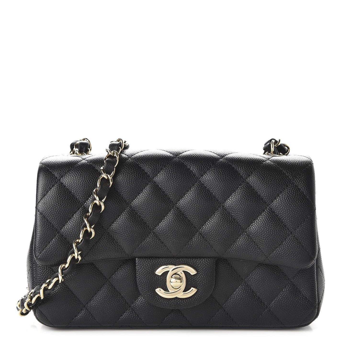 Caviar Quilted Mini Rectangular Flap Black