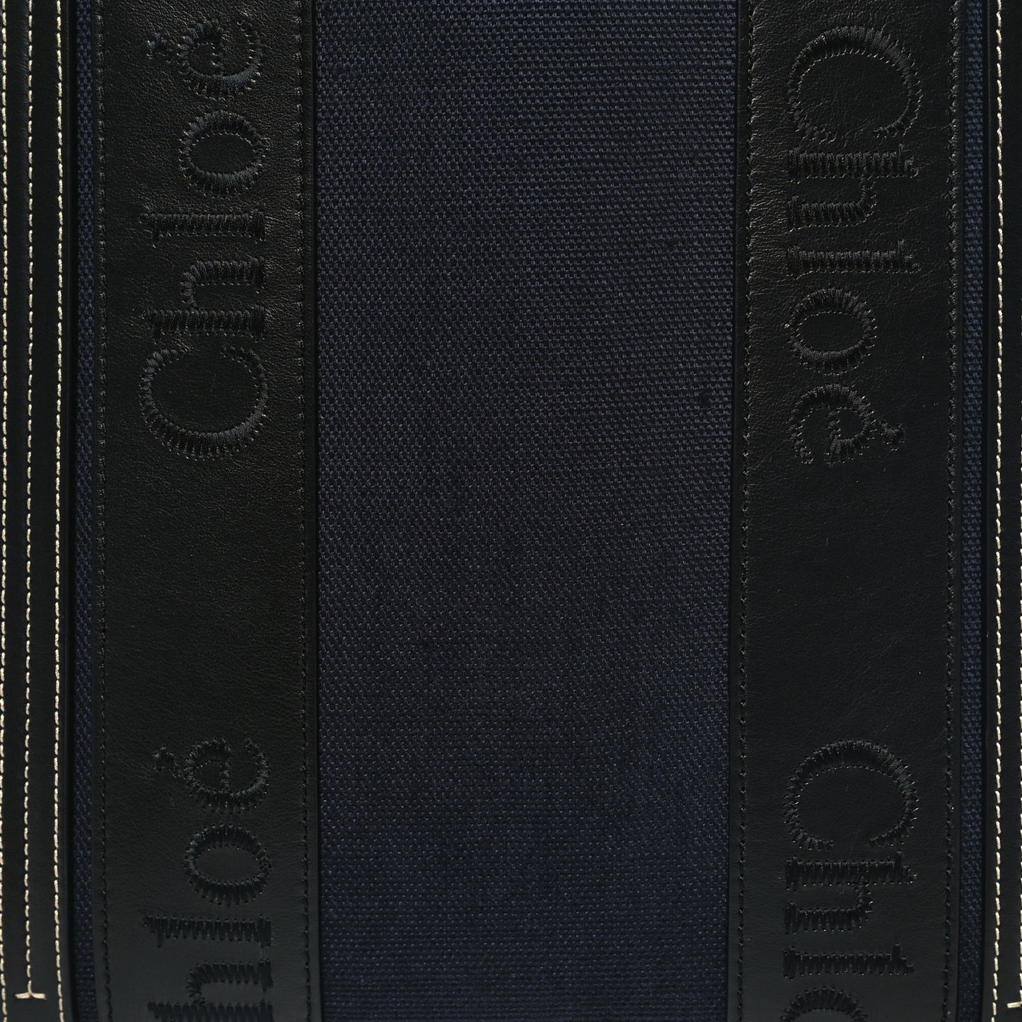 Calfskin Linen Medium Woody Tote Deep Denim