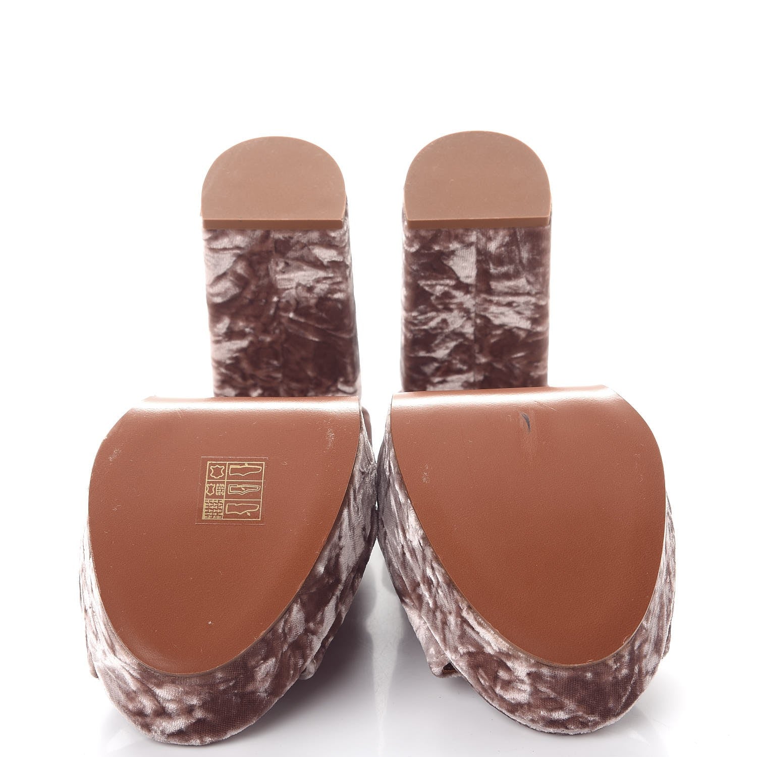 Chloe Velvet Platform Sandals 40 Tan Rose 7 of 10
