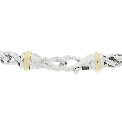 David Yurman Sterling Silver 14K Yellow Gold 6mm Wheat Chain Necklace 4 of 5