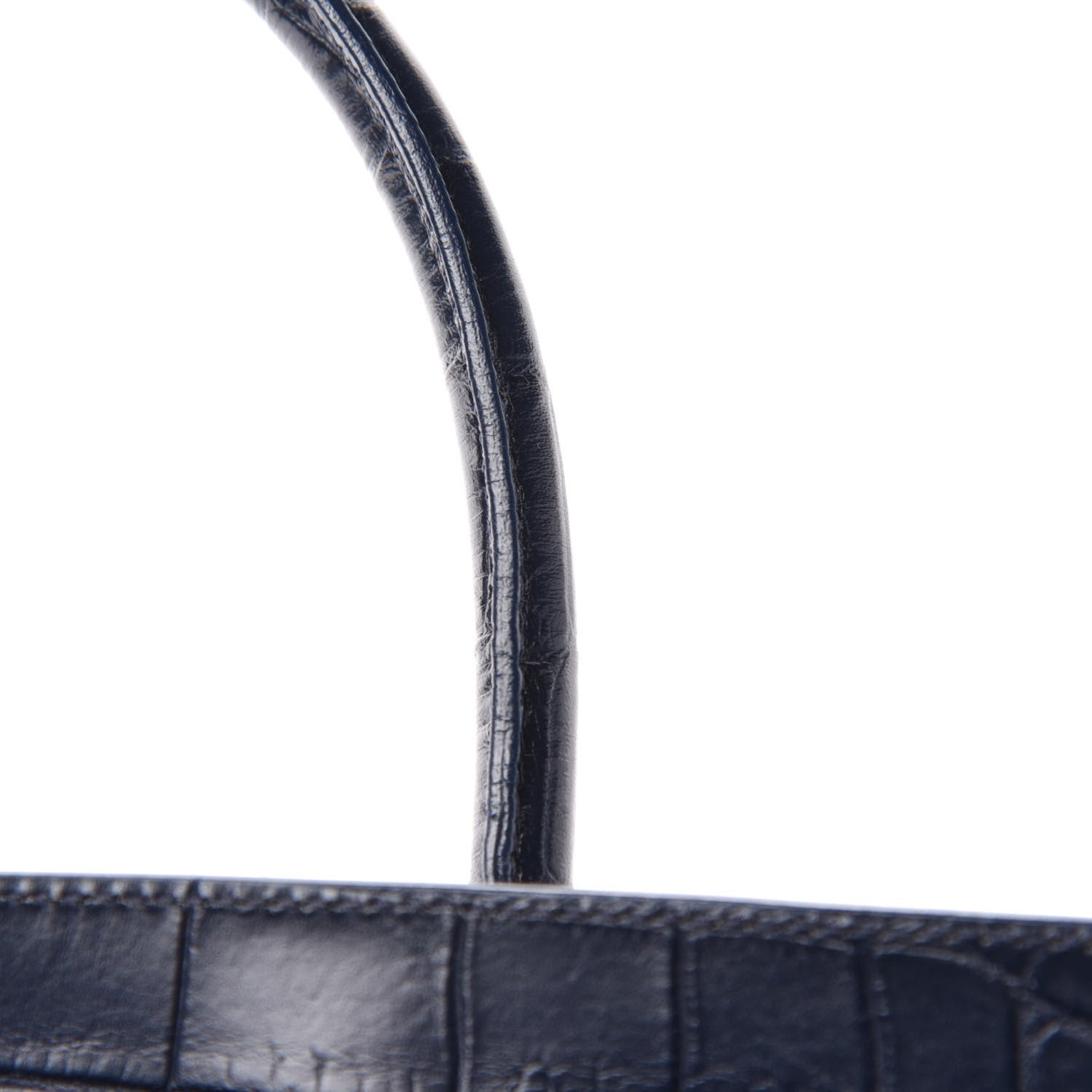 Saint Laurent Calfskin Crocodile Embossed Medium Souple Sac De Jour Navy 11 of 14