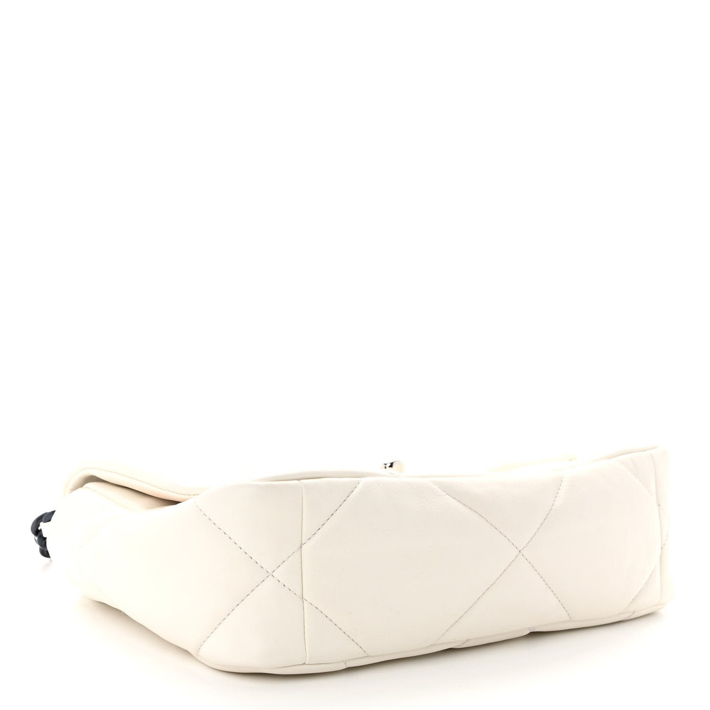 Glossy Calfskin Quilted Medium Chanel 19 Flap White Black