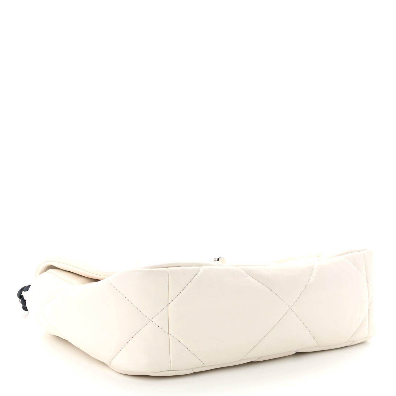 Chanel Glossy Calfskin Quilted Medium Chanel 19 Flap White Black 4 of 11