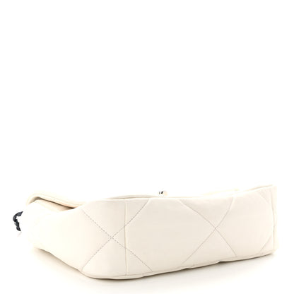 Chanel Glossy Calfskin Quilted Medium Chanel 19 Flap White Black 4 of 11