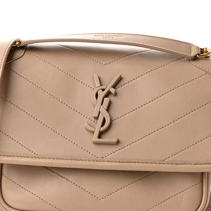 Saint Laurent Lambskin Matelasse Monogram Baby Niki Chain Satchel Dark Beige 7 of 10