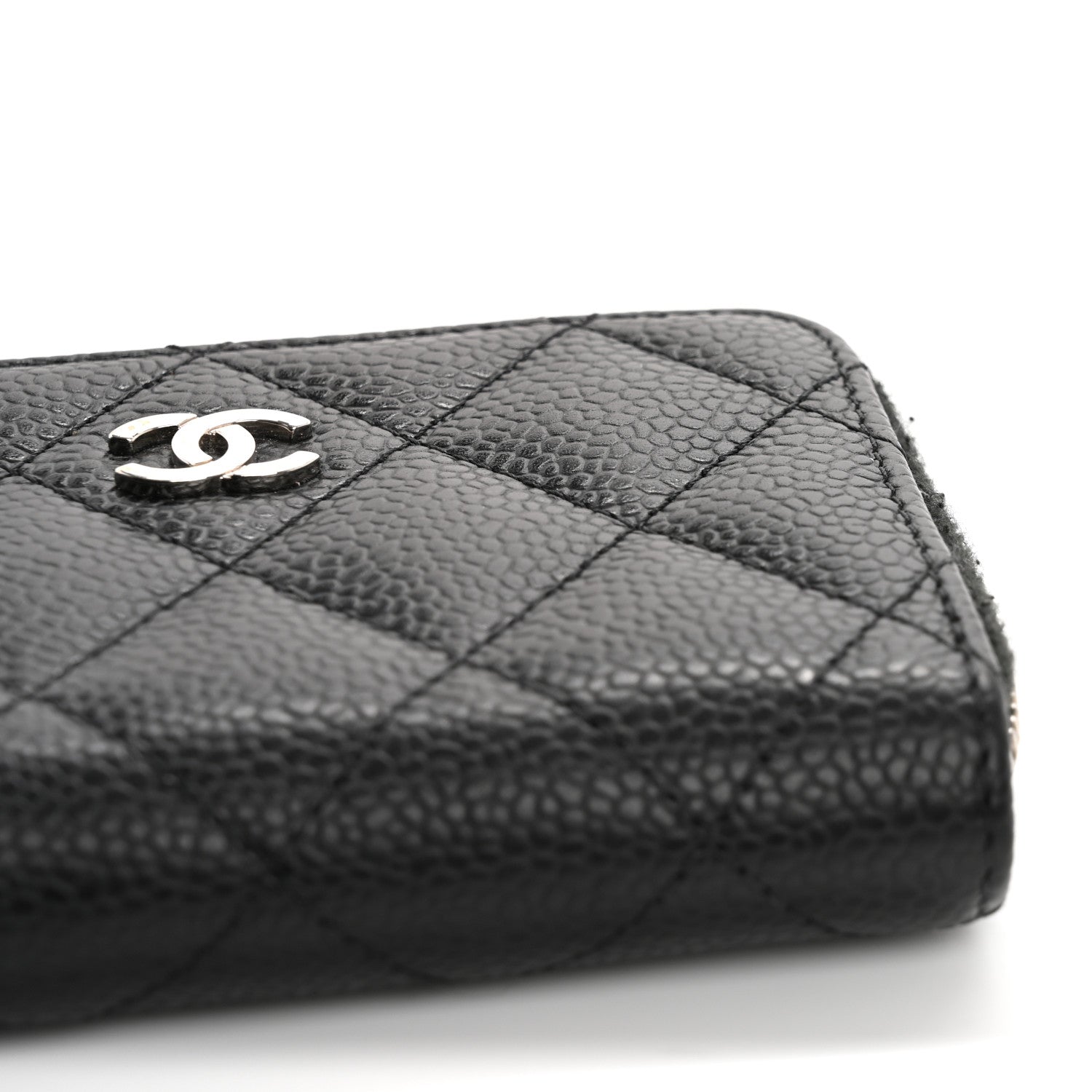 Chanel Caviar Quilted Zip Coin Purse Black 9 of 12