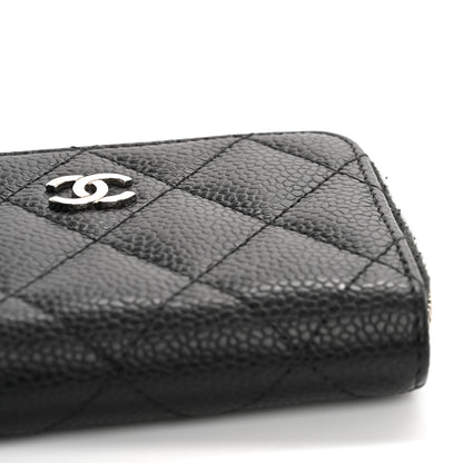 Chanel Caviar Quilted Zip Coin Purse Black 9 of 12