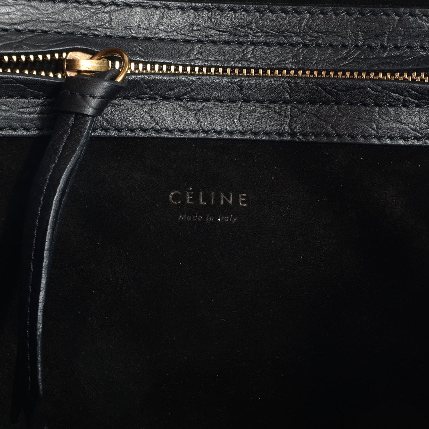 Celine Crocodile Embossed Small Phantom Luggage Black 6 of 8