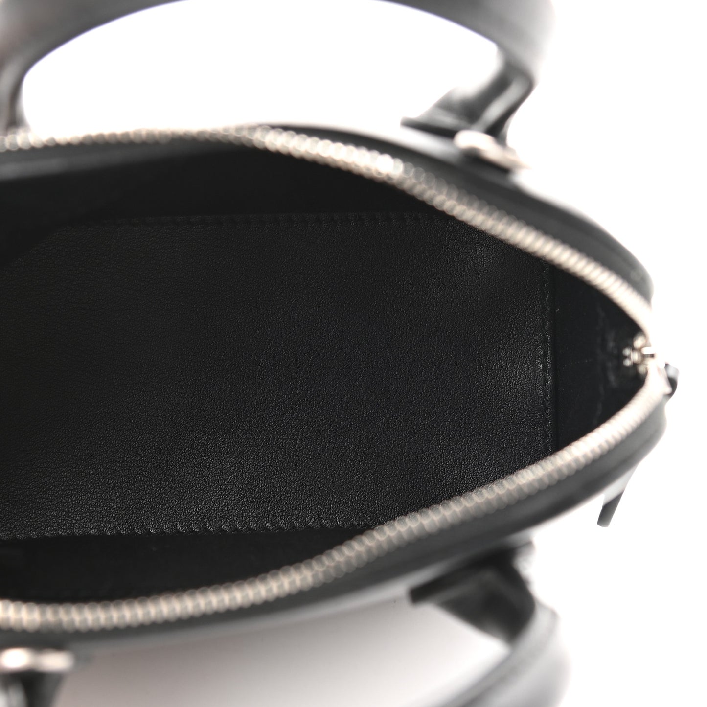 Calfskin Gothic Logo XXS Ville Top Handle Bag Black White
