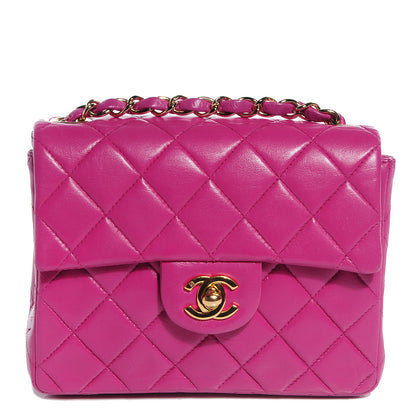 Chanel Lambskin Quilted Mini Square Flap Fuchsia 1 of 7