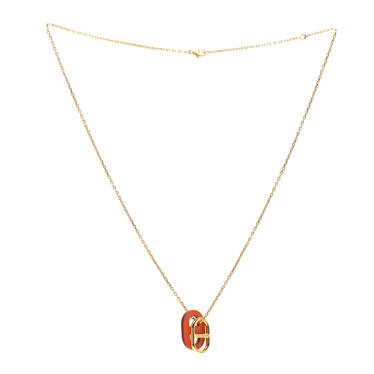 Hermes Swift O'Maillon Pendant Necklace Orange 4 of 8