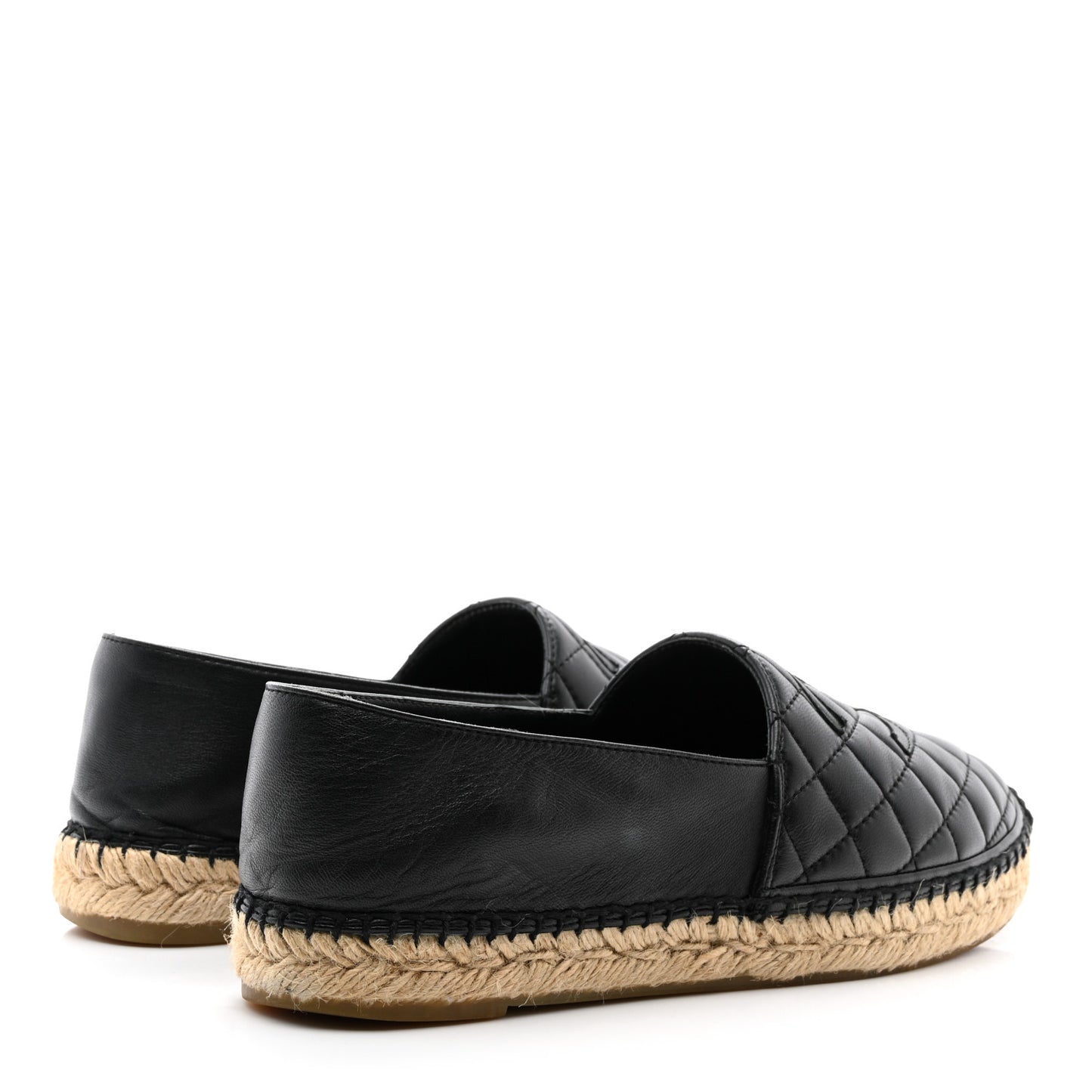 Lambskin Quilted CC Espadrilles 40 Black