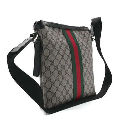 Gucci GG Supreme Monogram Web Messenger Bag Black 3 of 13
