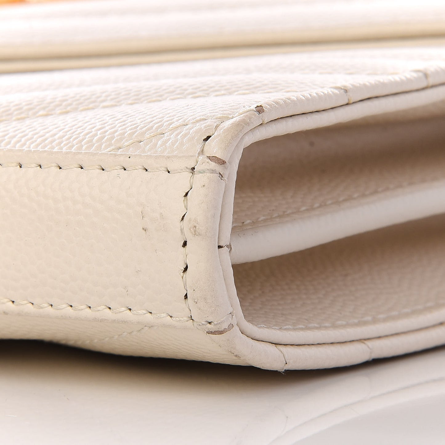 Grain De Poudre Matelasse Chevron Monogram Chain Wallet Porcellana