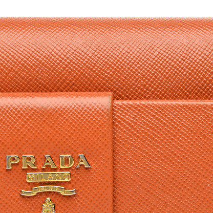 Prada Saffiano Bow Continental Wallet Papaya 9 of 12