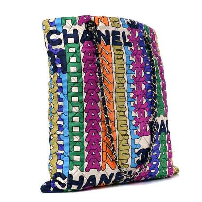 Chanel Printed Silk CC Tote Multicolor 3 of 9