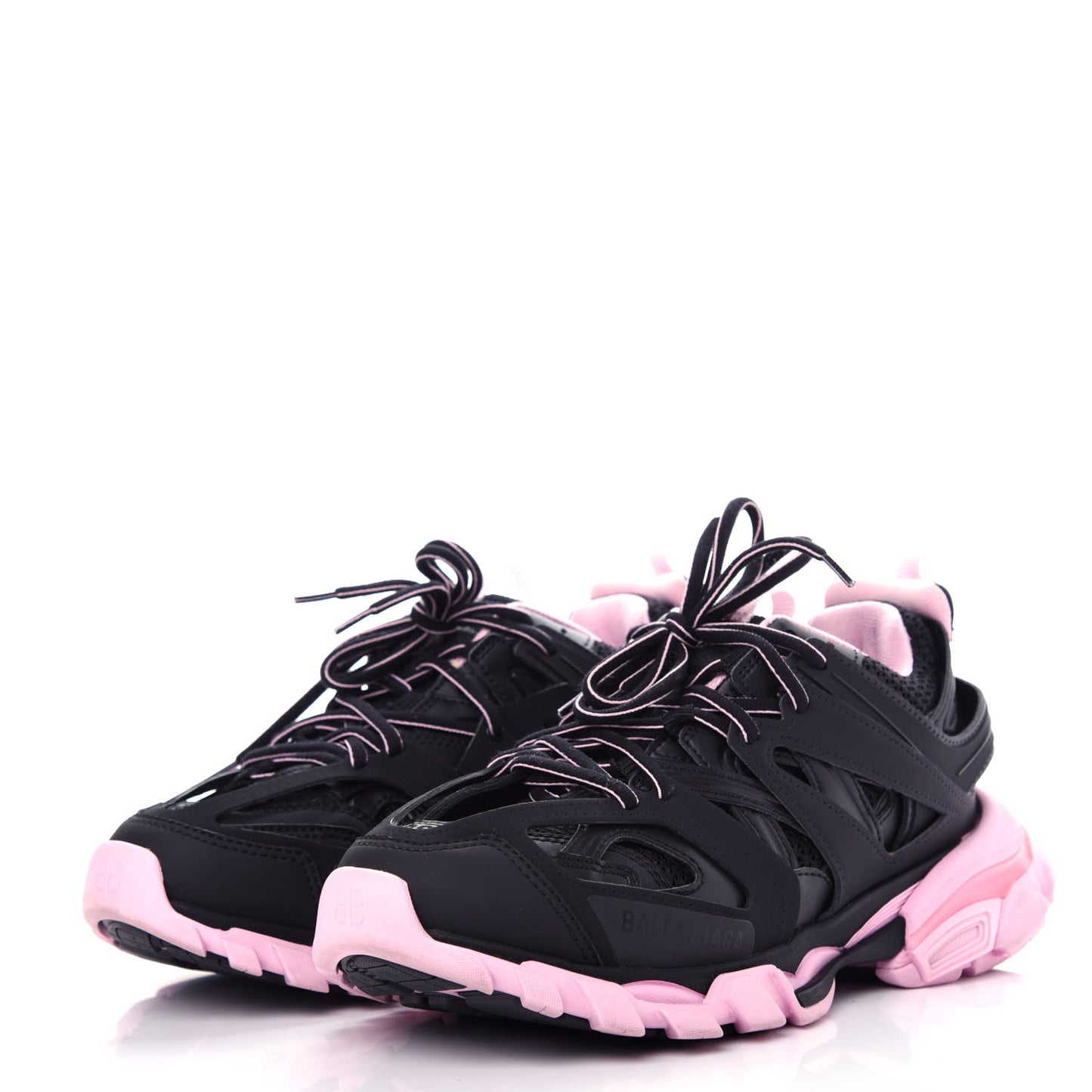 Mesh Nylon Bi-Color Womens Track Sneakers 38 Black Pink