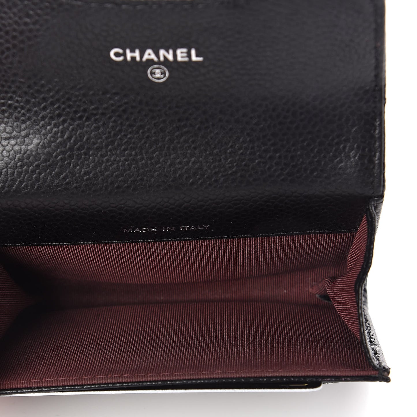 Caviar Quilted Flap Card Holder Black
