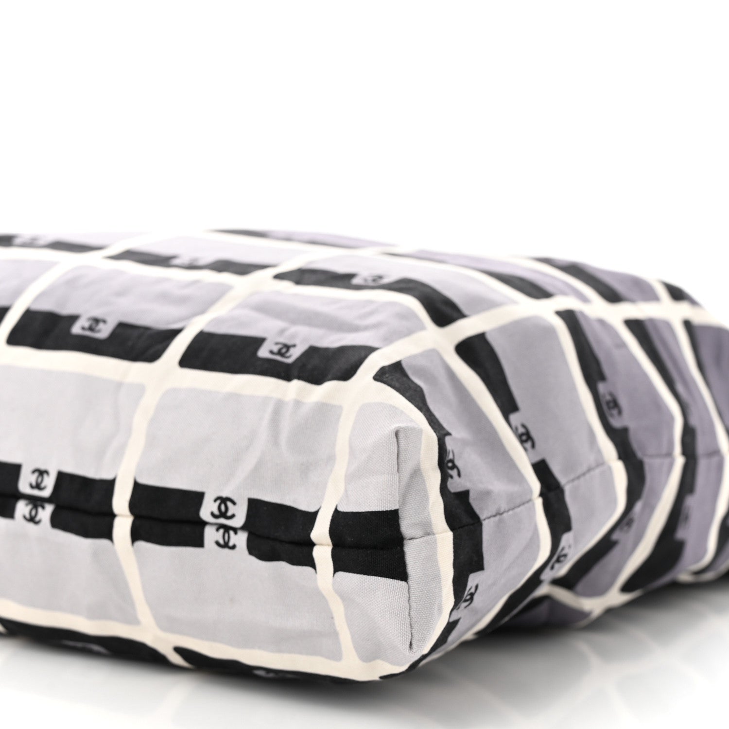 Chanel Jersey Fabric Quilted Foldable Tote With Chain Black Multicolor 16 of 19