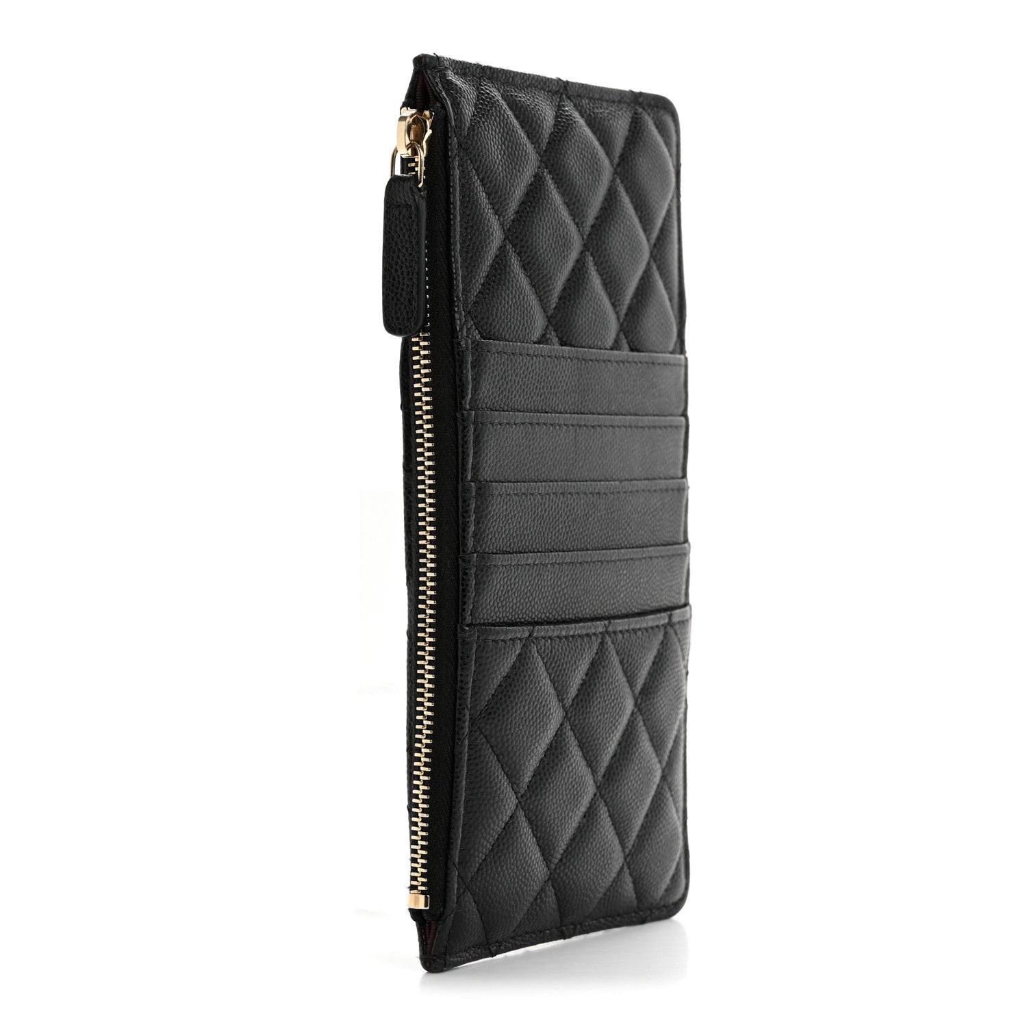 Chanel Caviar Quilted Classic Flat Wallet Pouch Black 3 of 9
