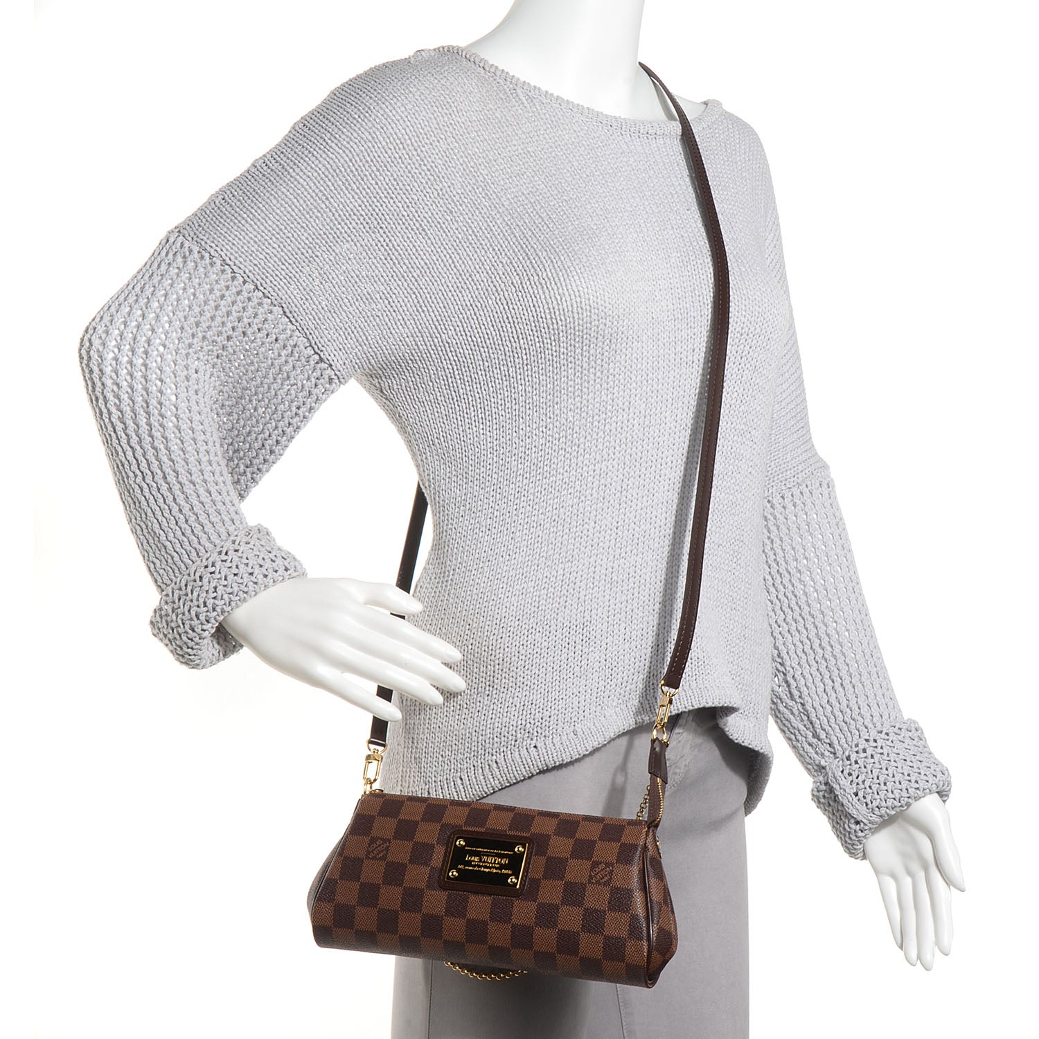 Louis Vuitton Damier Ebene Eva Clutch 2 of 8