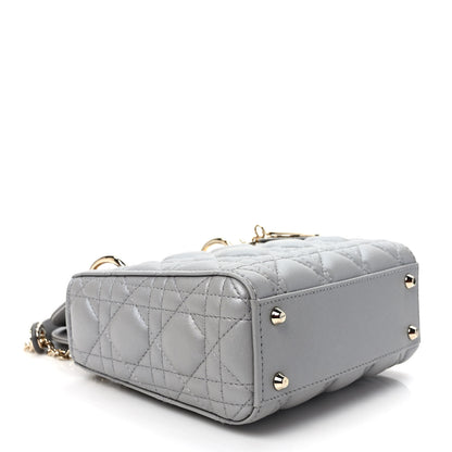 Christian Dior Metallic Lambskin Cannage Mini Lady Dior Grey 4 of 10