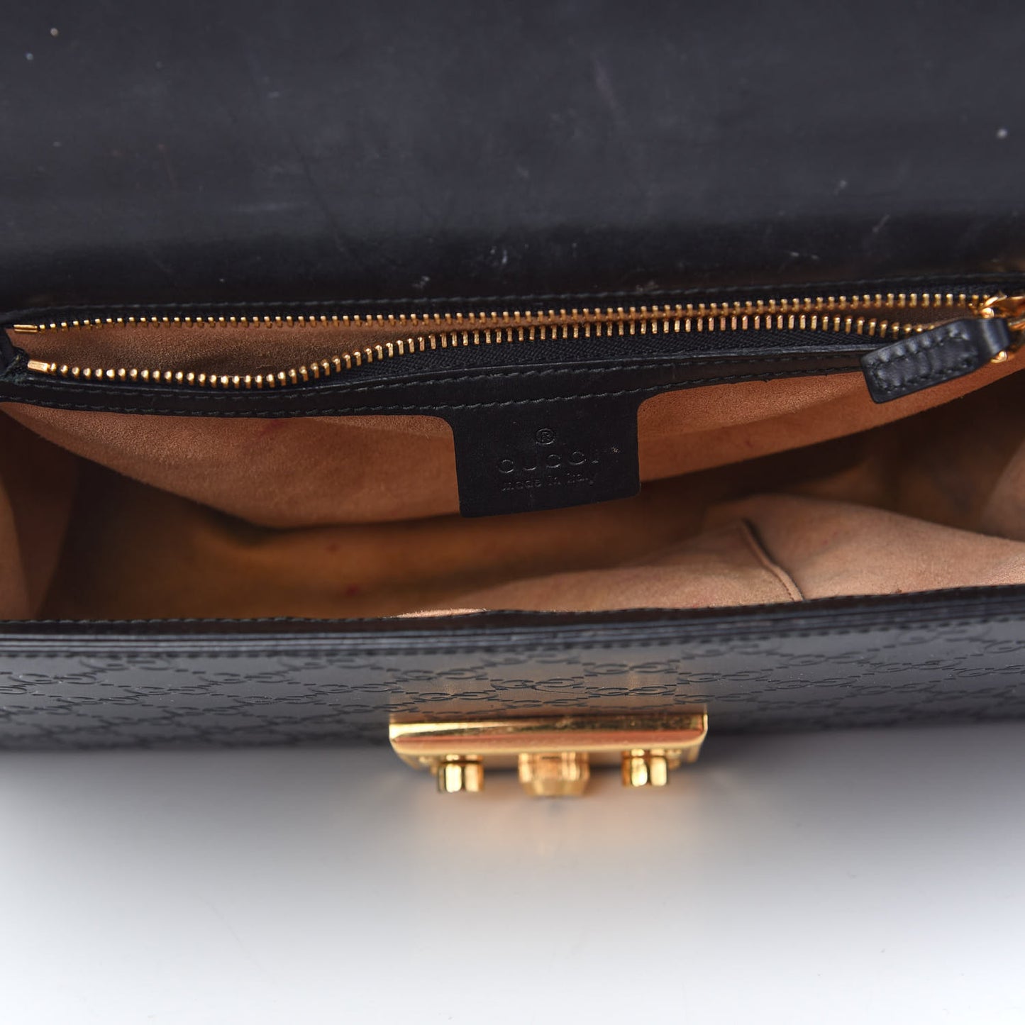 Guccissima Medium Padlock Shoulder Bag Black