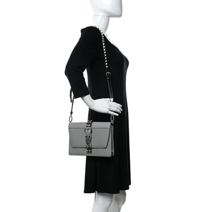 Prada Saffiano City Calfskin Studded Large Elektra Shoulder Bag Nube 2 of 10