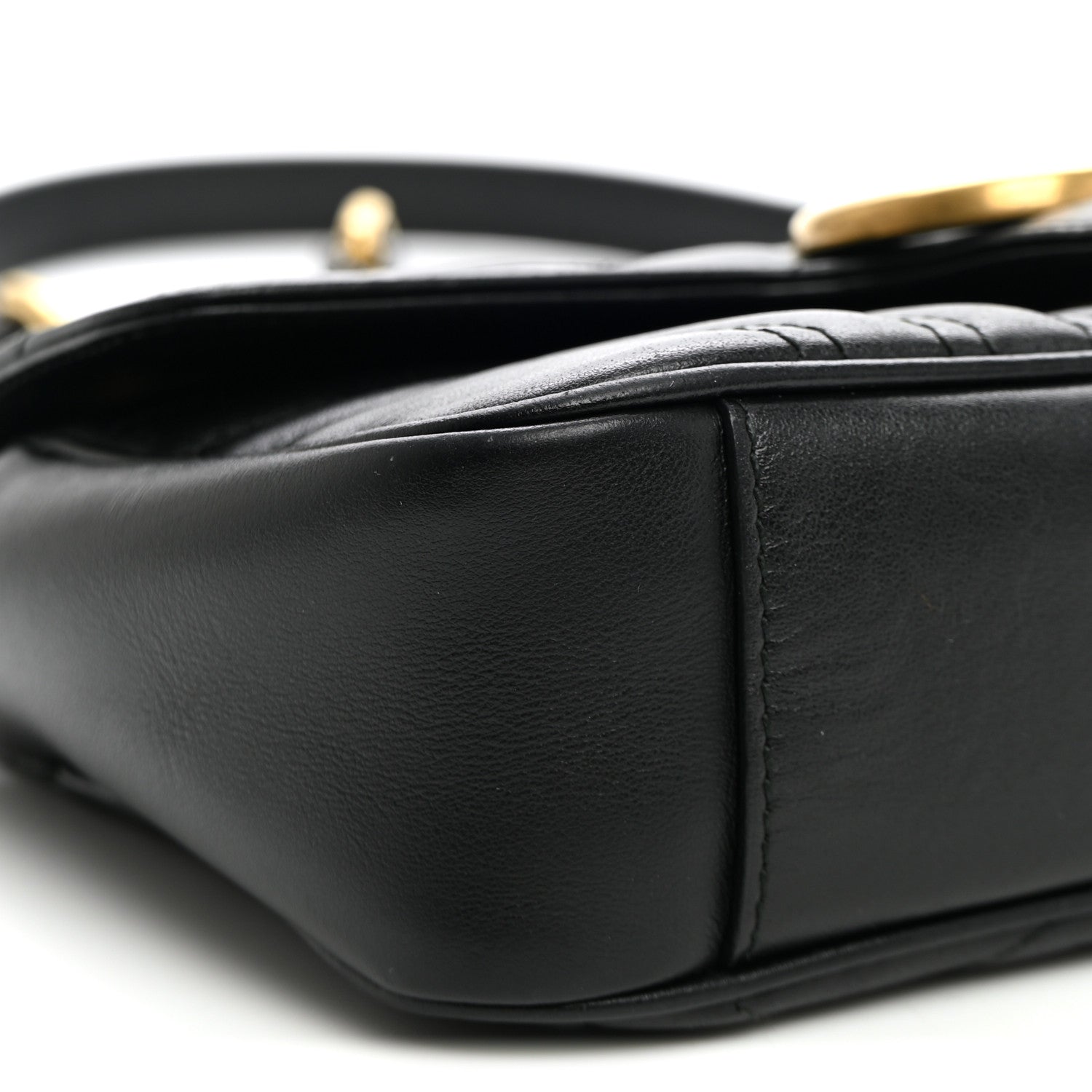 Gucci Calfskin Matelasse Mini GG Marmont Shoulder Bag Black 8 of 9