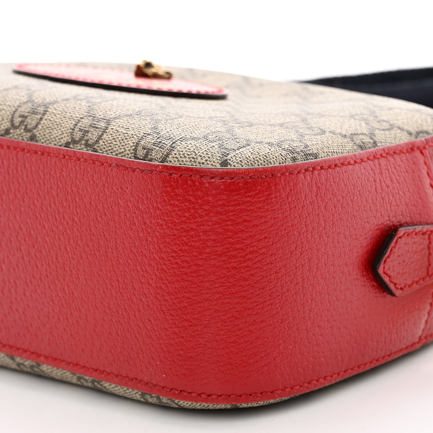 Gucci GG Supreme Monogram Web Neo Vintage Shoulder Bag Beige Red 9 of 10