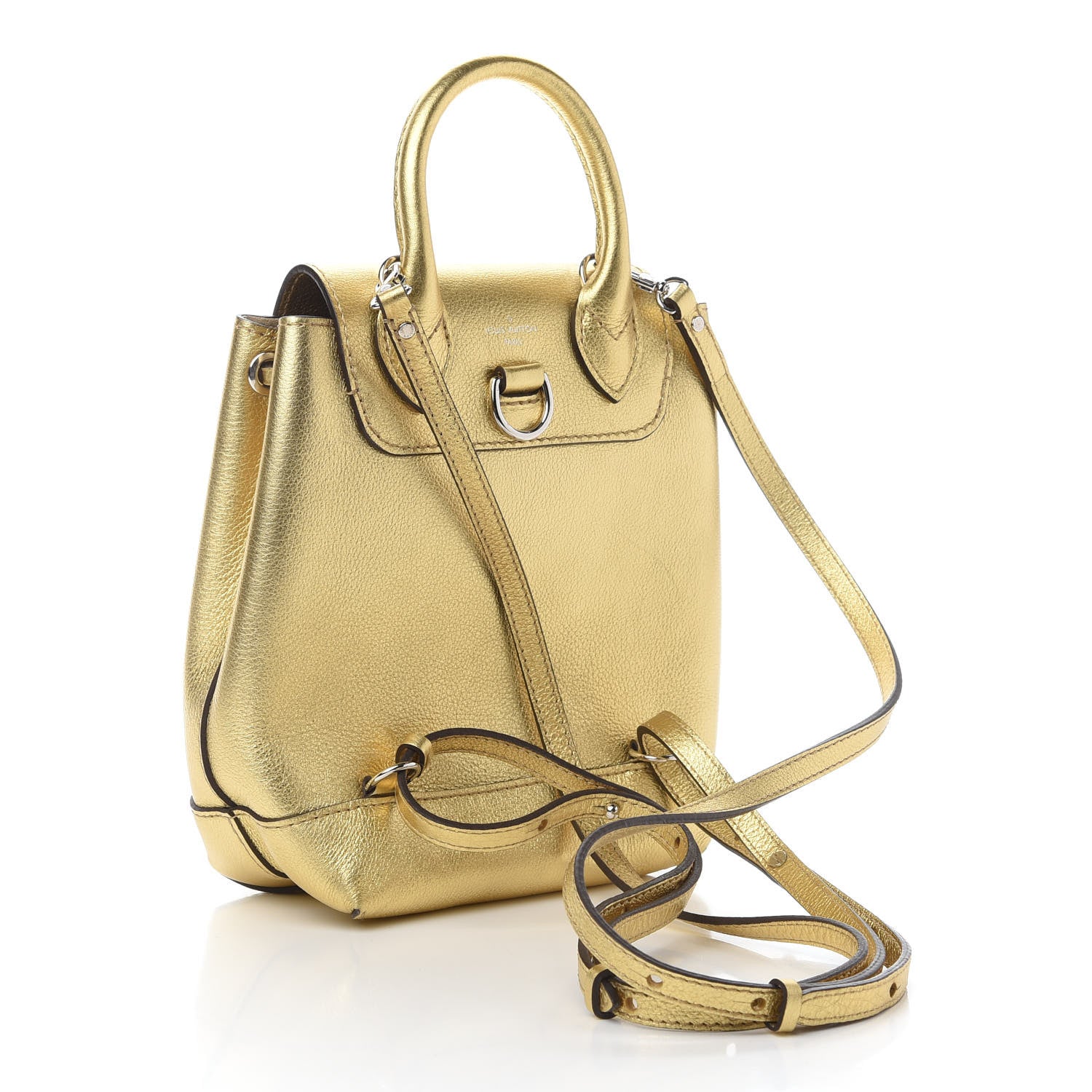 Louis Vuitton Metallic Calfskin Lockme Mini Backpack Gold 3 of 9