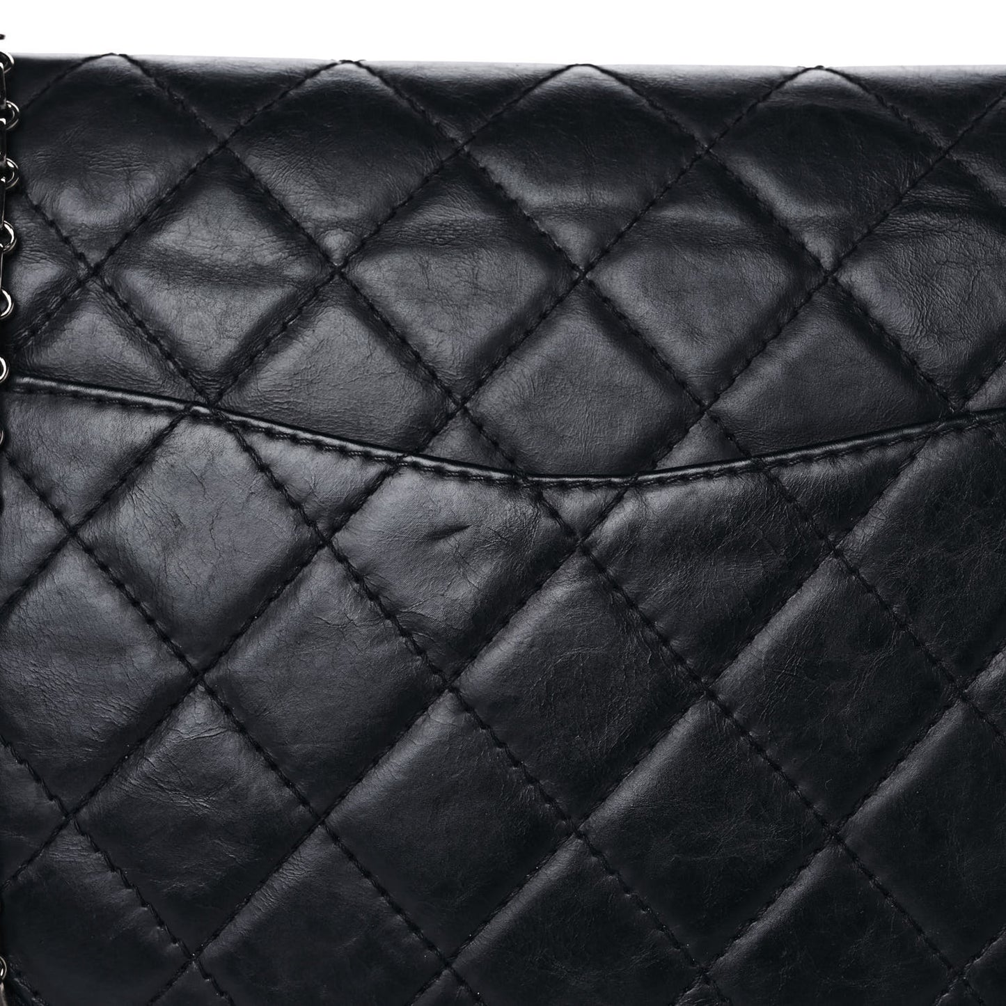 Aged Calfskin Quilted 2.55 Reissue 227 Flap Navy Blue