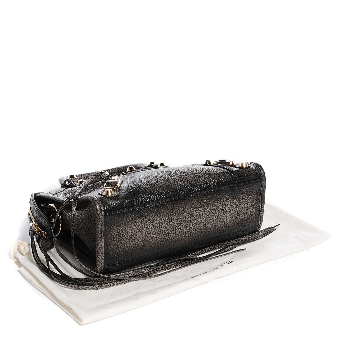 Grained Calfskin Classic Gold Hardware Mini City Ombre Grey Gradient