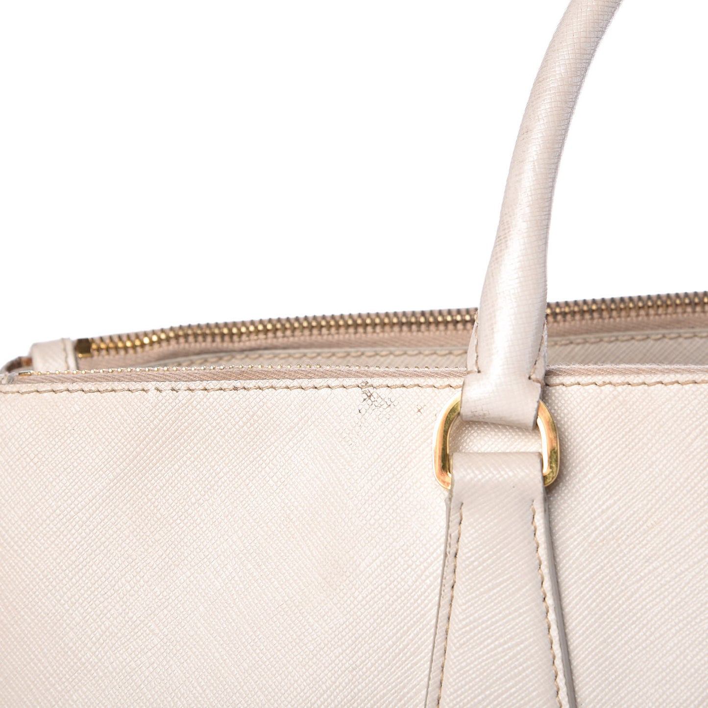 Saffiano Large Galleria Double Zip Tote Talco