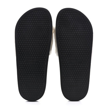 Givenchy Shearling Womens Logo Womens Pool Slides Sandals 39 White Black 5 of 10