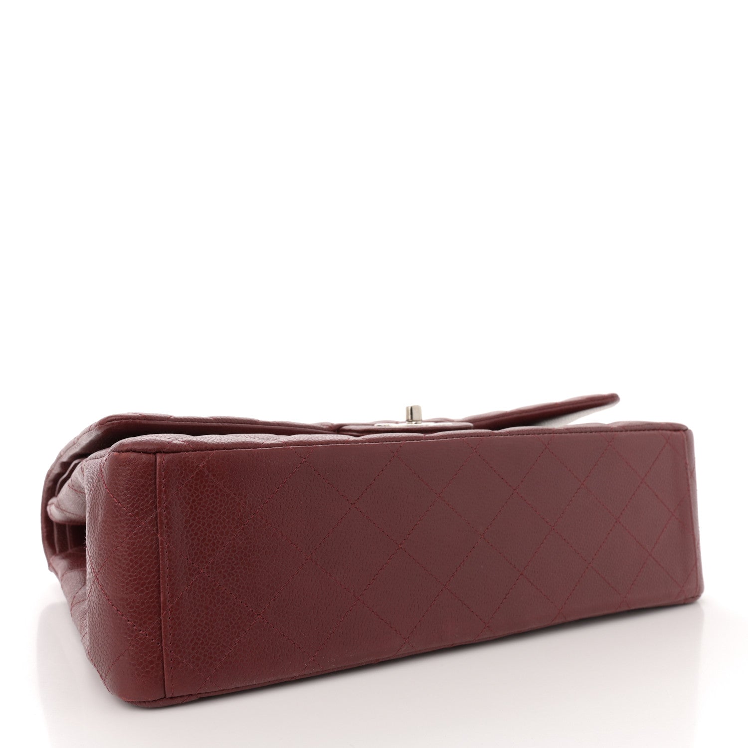 Chanel Caviar Quilted Maxi Double Flap Dark Red 4 of 11