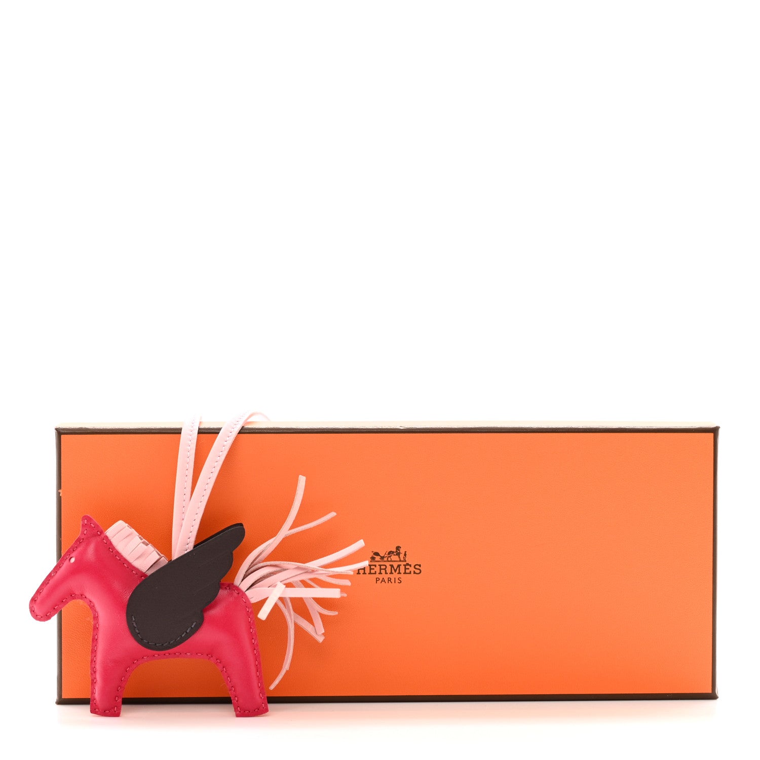 Hermes Milo Lambskin Grigri Rodeo Pegase Horse Bag Charm PM Framboise Rose Sakura Rouge Sellier 7 of 7