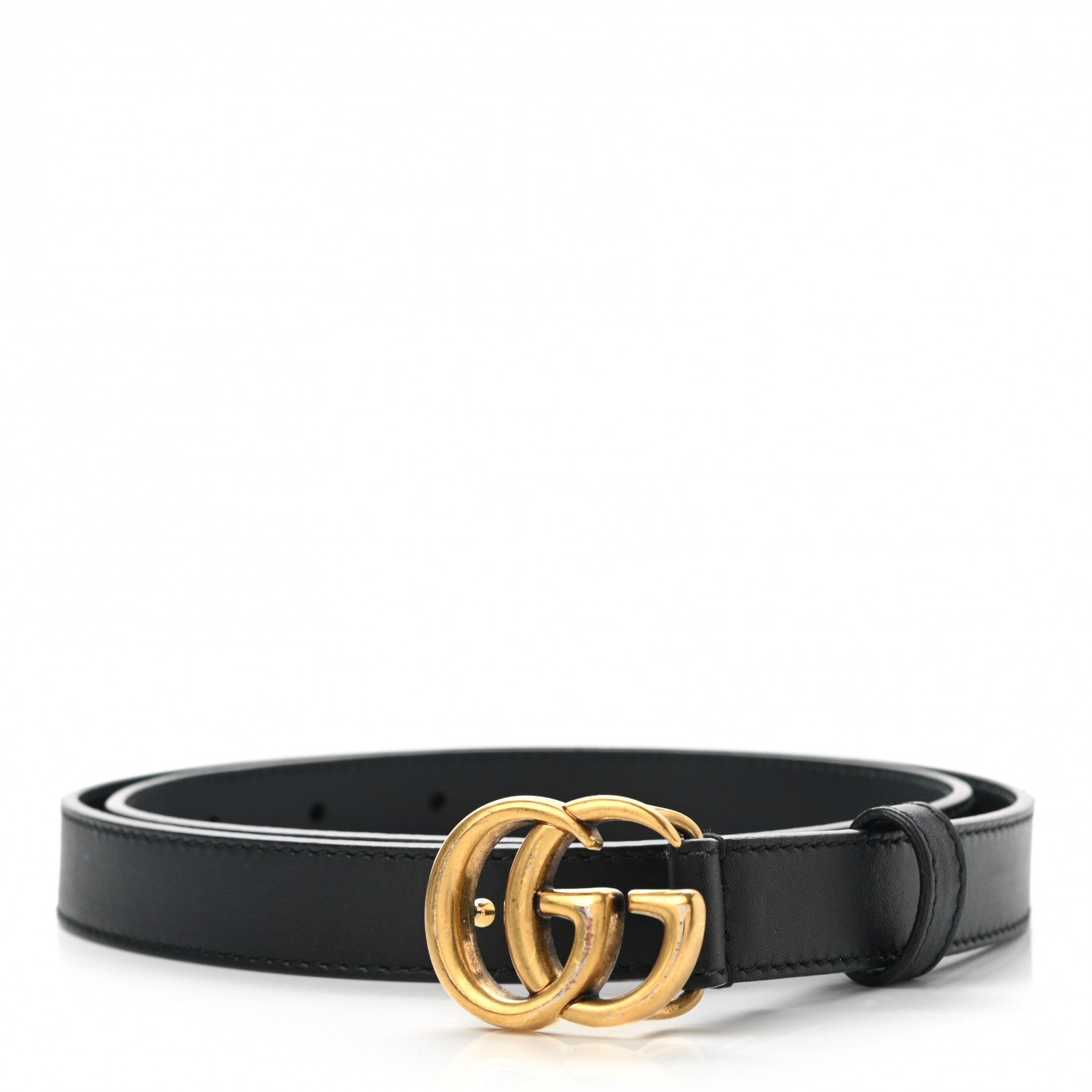 Gucci Calfskin Double G 20mm Belt 80 32 Black 1 of 8